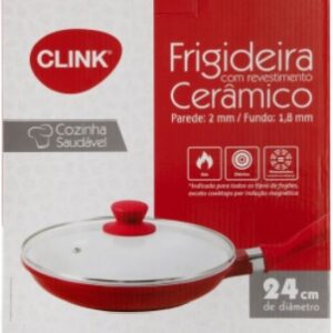 FRIGIDEIRA GRILL 24CM C/ TAMPA REVESTIMENTO CERAMICO CK3398