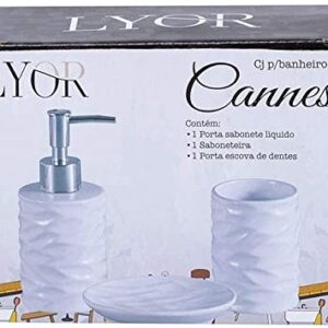 CJ 3 PC P/ BANHEIRO DE CERAMICA CANNES BRANCO 4485